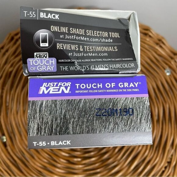 Lot Of 2 Just for Men TOUCH OF GRAY comb-in haircolor T-55 BLACK salt & pepper. - Picture 2 of 6